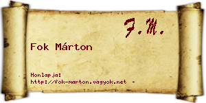 Fok Márton névjegykártya
