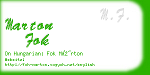 marton fok business card